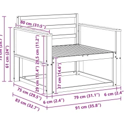 vidaXL Buiten Midden Sofa Massief Acaciahout Naturel