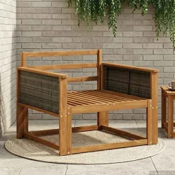vidaXL Buiten Midden Sofa Massief Acaciahout Naturel