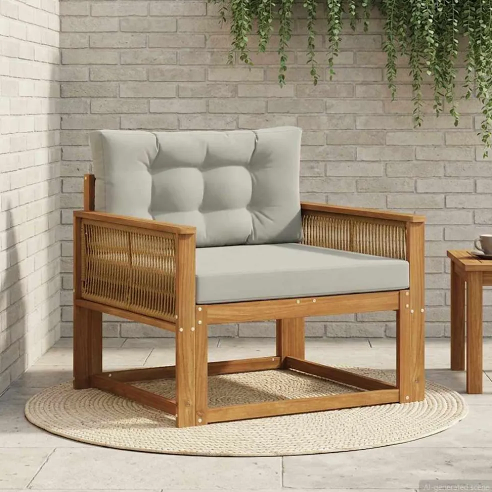 vidaXL Buiten Midden Sofa Massief Acaciahout Naturel