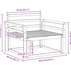 vidaXL Buiten Midden Sofa Massief Acaciahout Wit