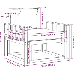 vidaXL Buiten Midden Sofa Naturel