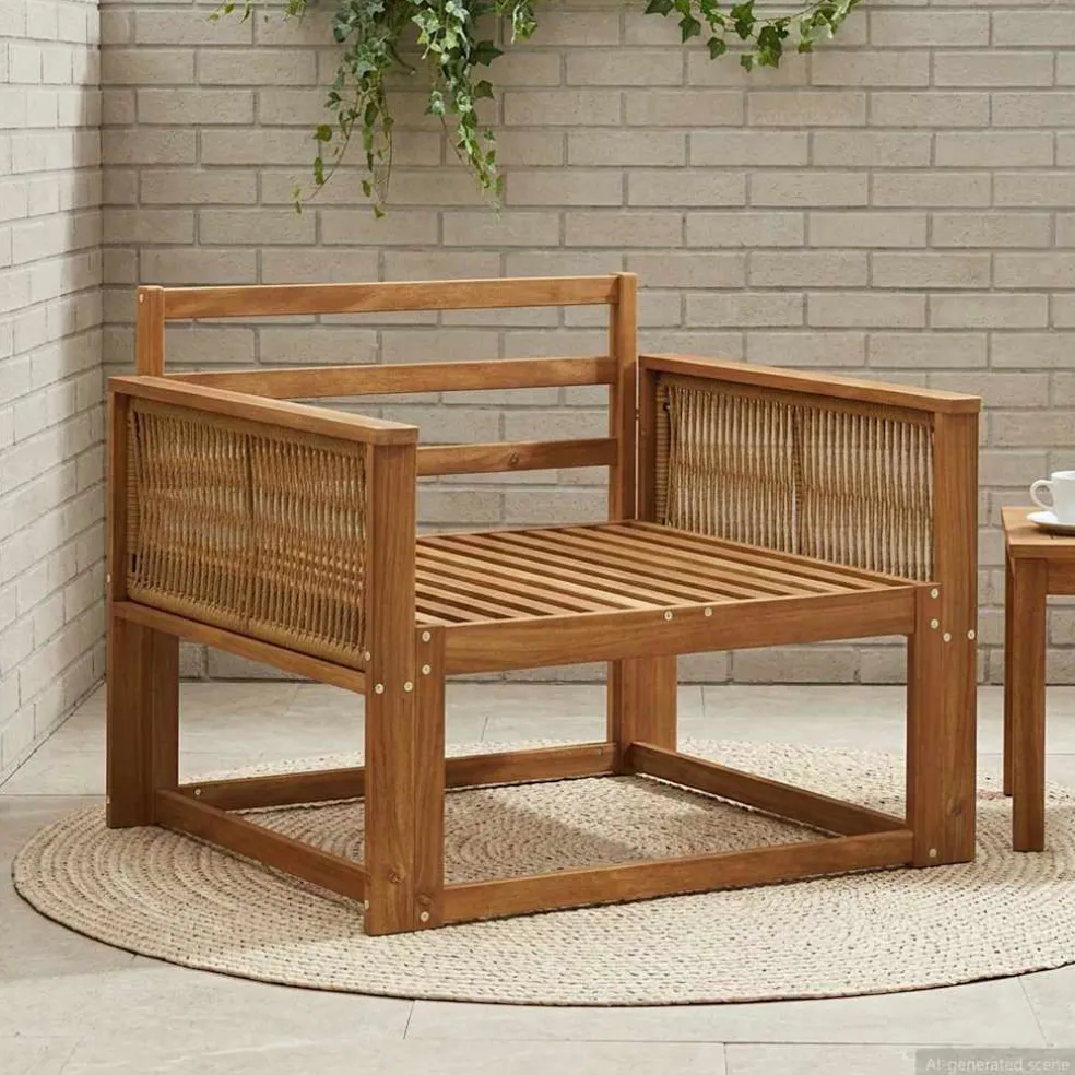 vidaXL Buiten Midden Sofa Naturel