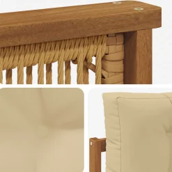 vidaXL Buiten Midden Sofa Naturel