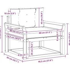 vidaXL Buiten Midden Sofa Naturel