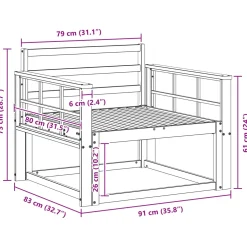 vidaXL Buiten Midden Sofa Naturel