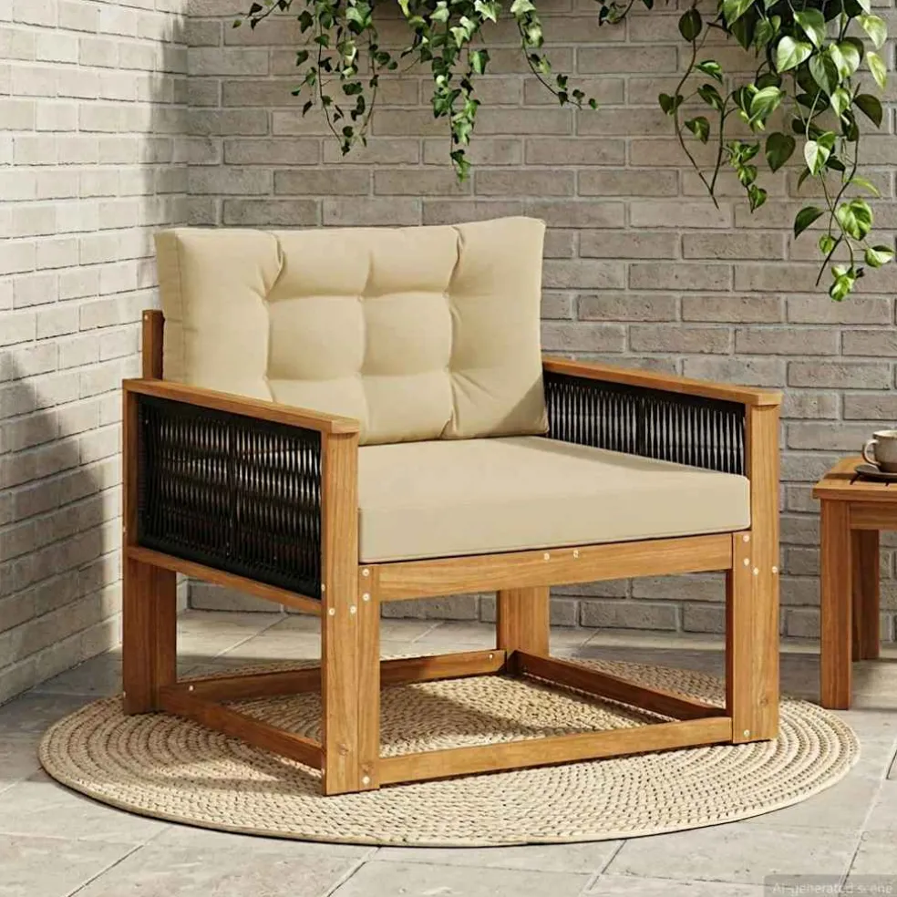 vidaXL Buiten Midden Sofa Naturel