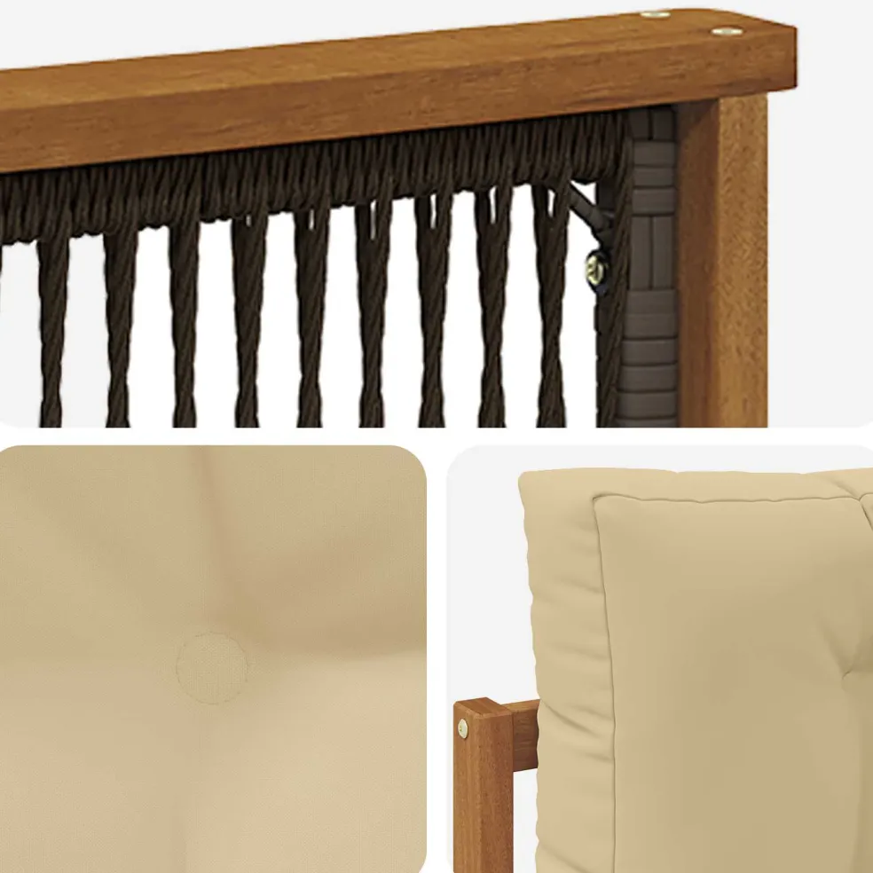 vidaXL Buiten Midden Sofa Naturel