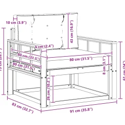 vidaXL Buiten Midden Sofa Naturel