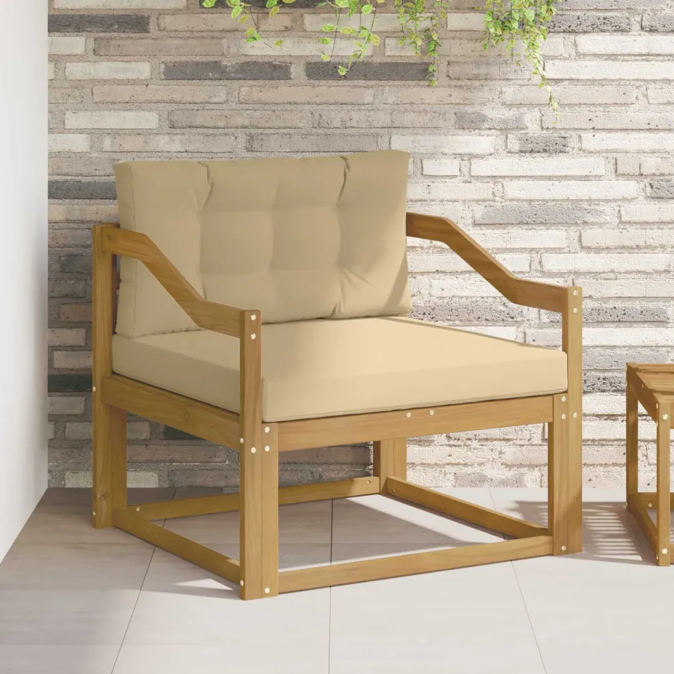 vidaXL Buiten Midden Sofa Polyester Wit