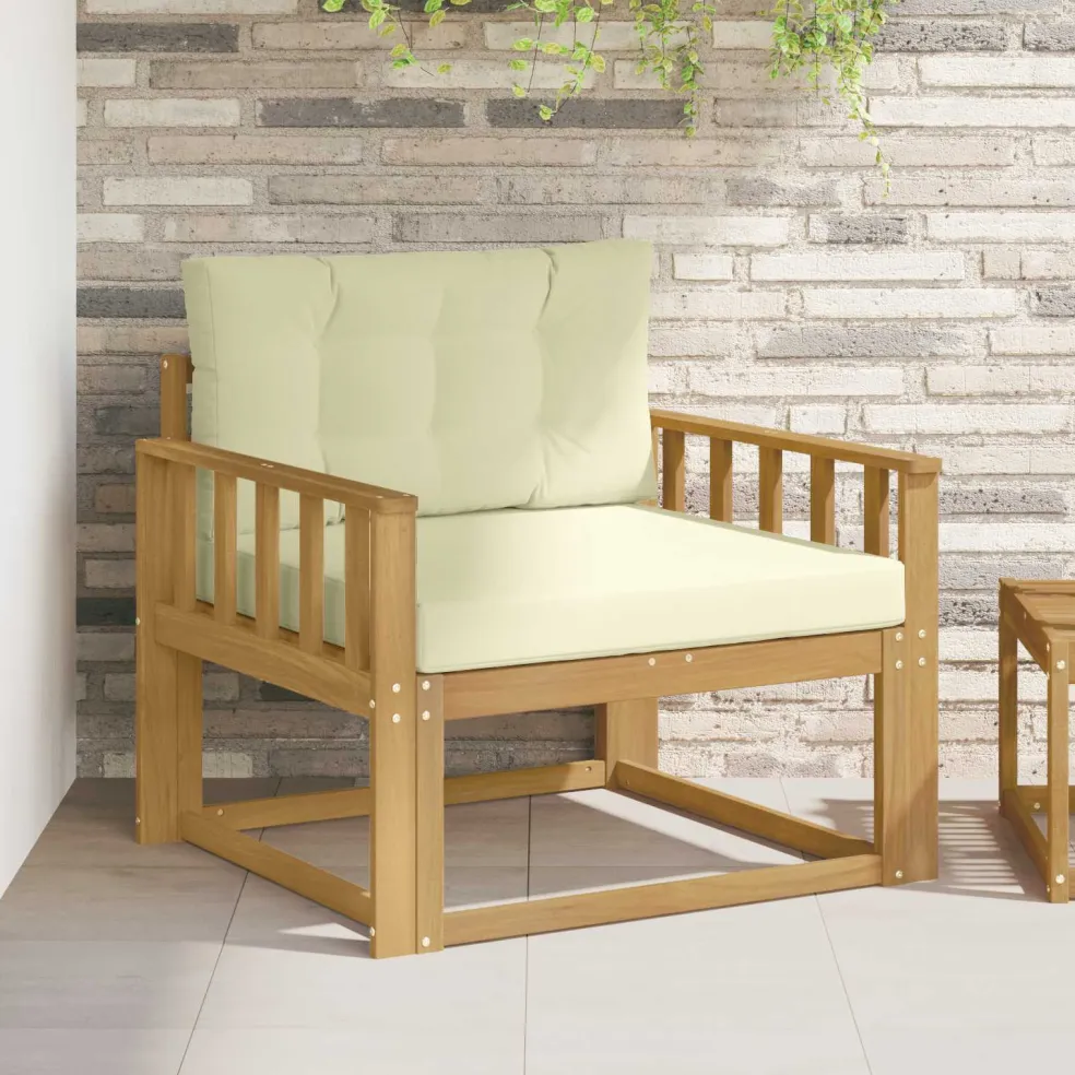 vidaXL Buiten Midden Sofa Polyester Wit