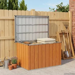 vidaXL Buitenopslagdoos Hout 109 x 67 x 65 cm Gegalvaniseerd staal