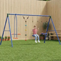 vidaXL Buiten Schommelset Meerkleurig Staal en PE
