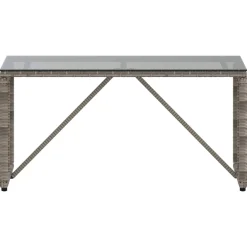vidaXL Buiten Tafel Grijs en zwart 80 x 40 x 40 cm PE Rattan en Glas