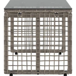 vidaXL Buiten Tafel Grijs en zwart 80 x 40 x 40 cm PE Rattan en Glas
