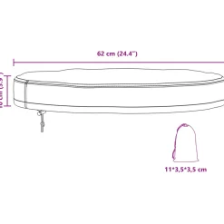 vidaXL Buiten Tafel Hoes 62 x 62 x 10 cm 210D Oxford Stof Rond