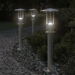 vidaXL Buitenvloerlamp 60 cm roestvrijstaal zilverkleurig