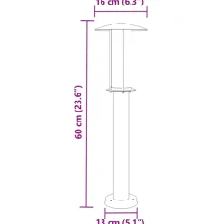 vidaXL Buitenvloerlamp 60 cm roestvrijstaal zilverkleurig