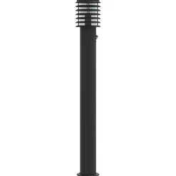 vidaXL Buitenvloerlampen 3 st met sensors 110 cm roestvrijstaal zwart