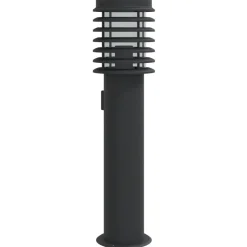 vidaXL Buitenvloerlamp met stopcontact 60 cm roestvrijstaal zwart