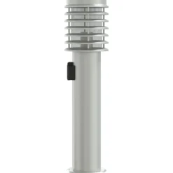 vidaXL Buitenvloerlamp met stopcontact 60 cm roestvrijstaal zilver