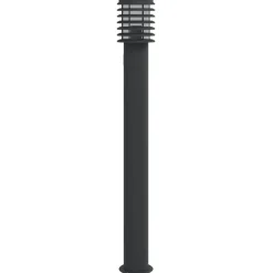vidaXL Buitenvloerlamp met stopcontact 110 cm roestvrijstaal zwart