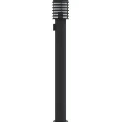 vidaXL Buitenvloerlamp met stopcontact 110 cm roestvrijstaal zwart