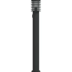 vidaXL Buitenvloerlamp met stopcontact 110 cm roestvrijstaal zwart