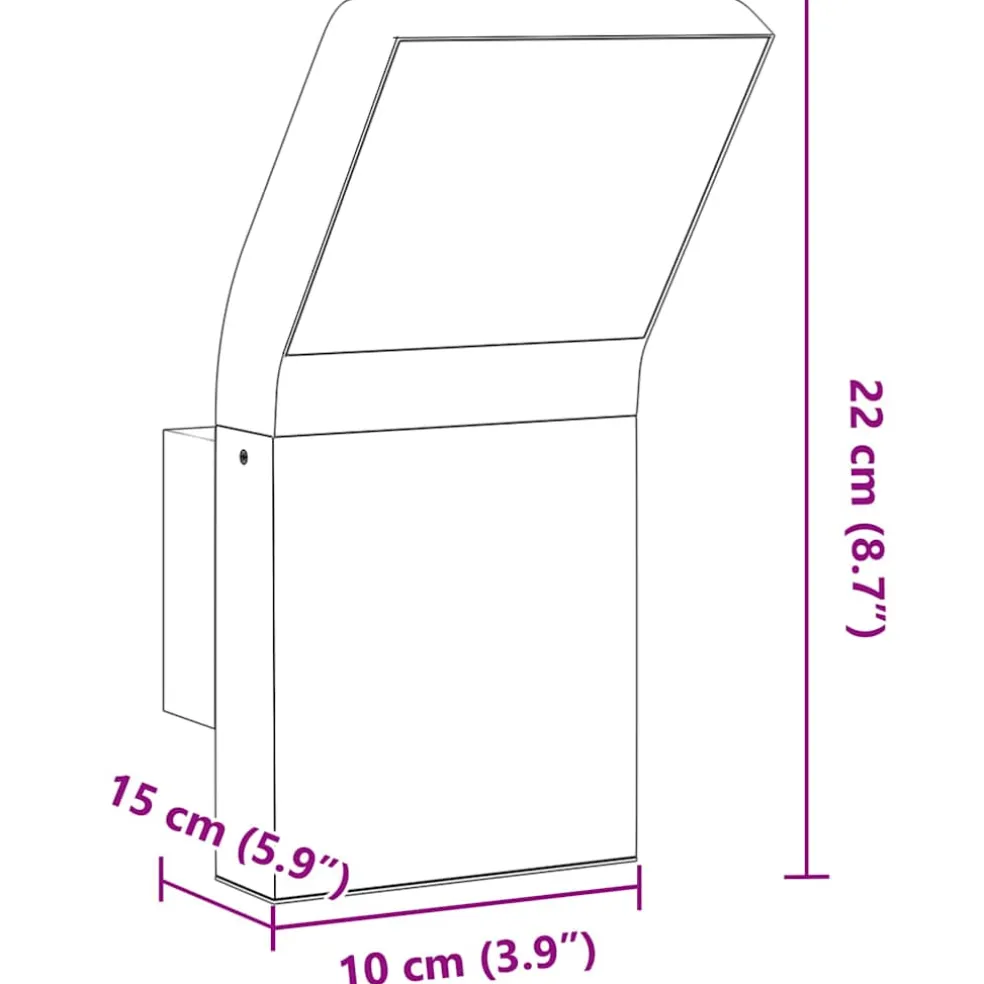 vidaXL Buitenwandlamp LED gegoten aluminium zwart
