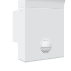 vidaXL Buitenwandlamp LED met sensors gegoten aluminium wit