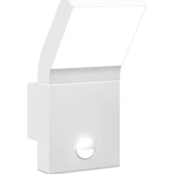 vidaXL Buitenwandlamp LED met sensors gegoten aluminium wit