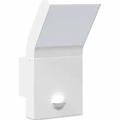 vidaXL Buitenwandlamp LED met sensors gegoten aluminium wit