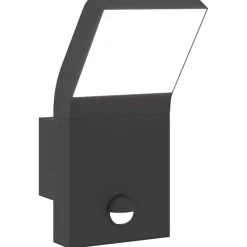 vidaXL Buitenwandlamp LED met sensors gegoten aluminium zwart