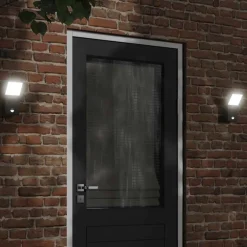 vidaXL Buitenwandlamp LED met sensors gegoten aluminium zwart