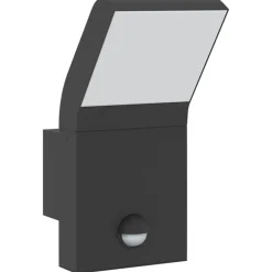 vidaXL Buitenwandlamp LED met sensors gegoten aluminium zwart