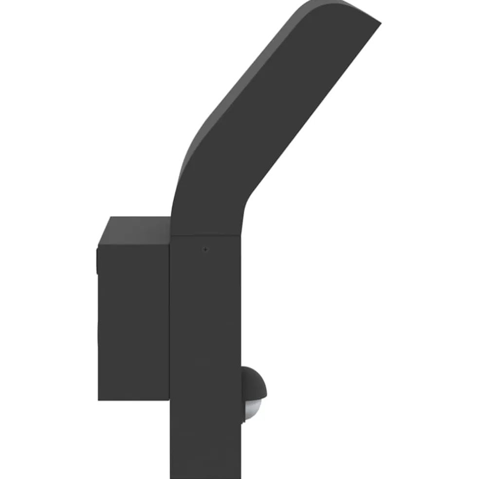 vidaXL Buitenwandlamp LED met sensors gegoten aluminium zwart