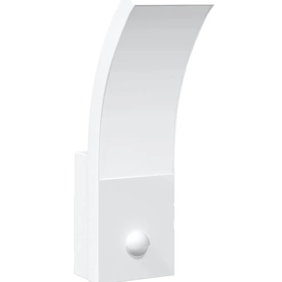 vidaXL Buitenwandlamp LED met sensors gegoten aluminium wit