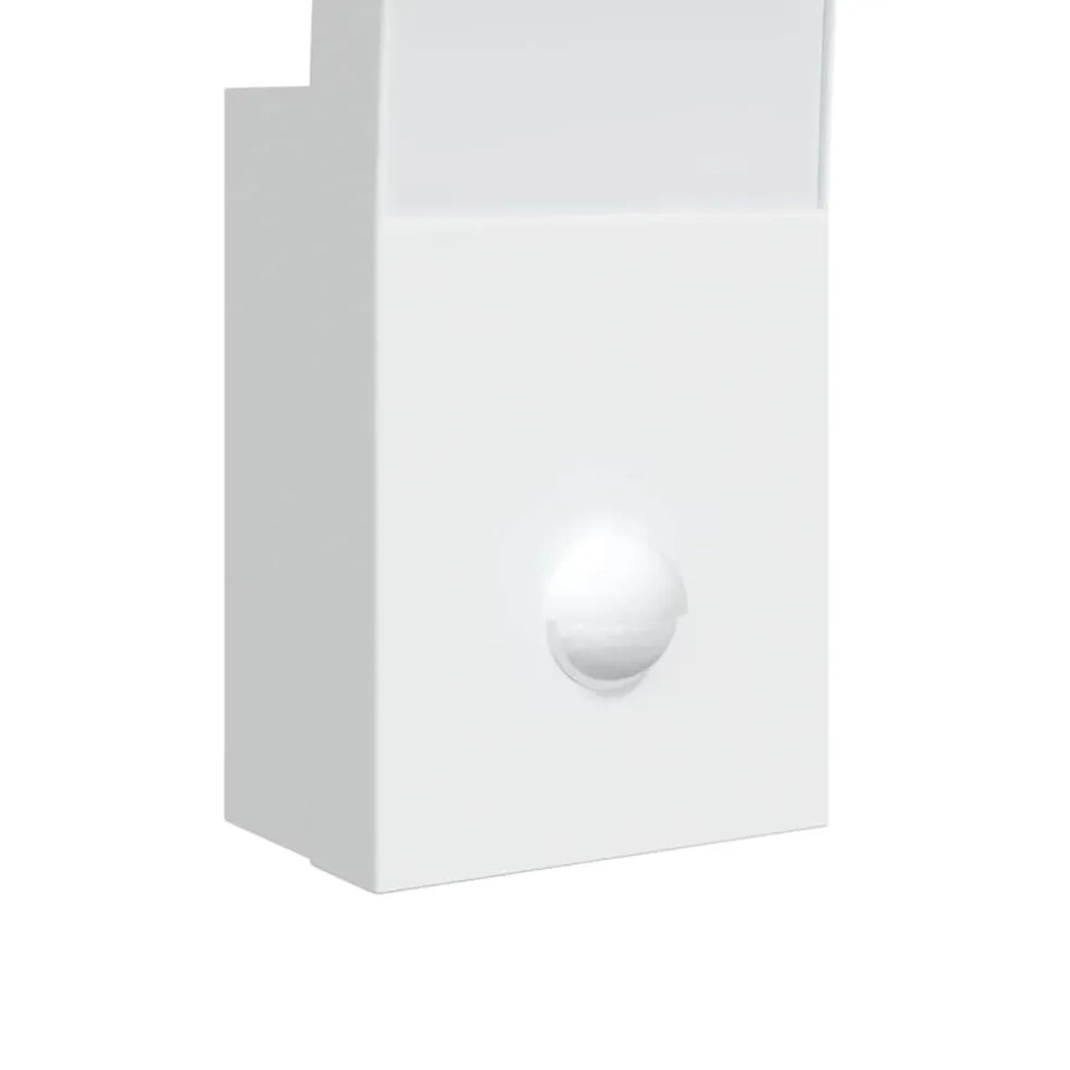 vidaXL Buitenwandlamp LED met sensors gegoten aluminium wit