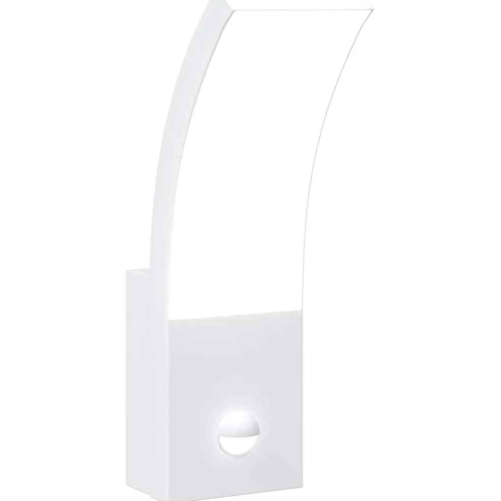 vidaXL Buitenwandlamp LED met sensors gegoten aluminium wit