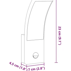 vidaXL Buitenwandlamp LED met sensors gegoten aluminium wit
