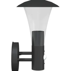 vidaXL Buitenwandlamp met sensor roestvrij staal zwart