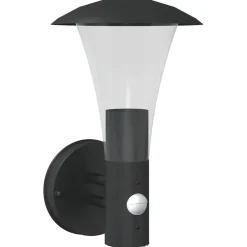 vidaXL Buitenwandlamp met sensor roestvrij staal zwart
