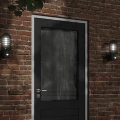 vidaXL Buitenwandlamp met sensor roestvrij staal zwart