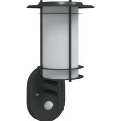 vidaXL Buitenwandlamp met sensor roestvrij staal zwart