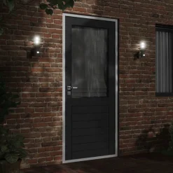 vidaXL Buitenwandlamp met sensor roestvrij staal zwart