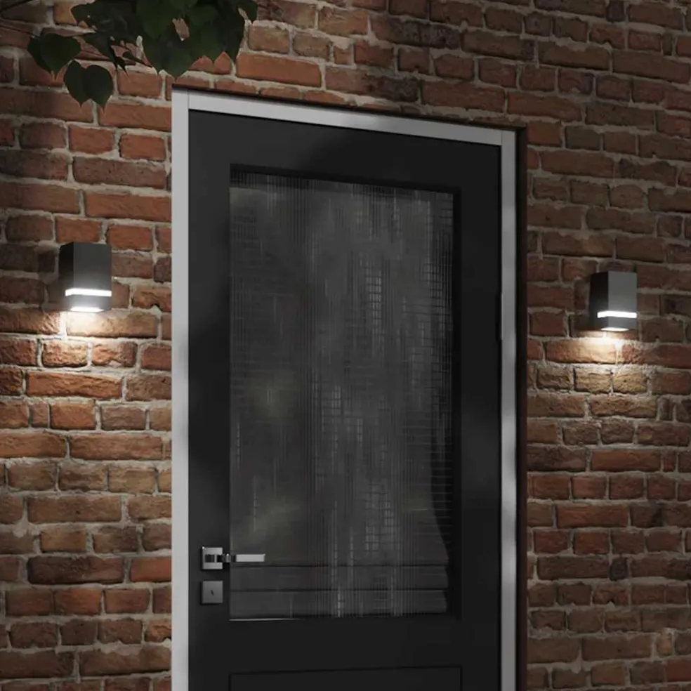 vidaXL Buitenwandlamp roestvrij staal zwart