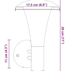 vidaXL Buitenwandlamp roestvrij staal zwart