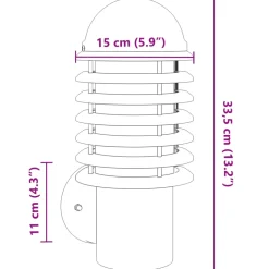 vidaXL Buitenwandlamp roestvrij staal zilverkleurig