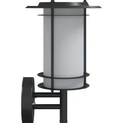 vidaXL Buitenwandlamp roestvrij staal zwart
