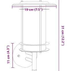 vidaXL Buitenwandlamp roestvrij staal zwart