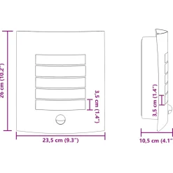 vidaXL Buiten Wandlamp Zwart 23,5 x 9 x 26 cm